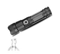 SHRGOMPIT Led Flashlight, 90000 Lumen Super Bright Tactical Flashlights High Lumens with USB Cable, 3 Modes, Zoomable, Waterproof, Rechargeable Handheld Flashlight for Camping Emergencies