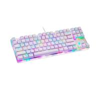 SHRGOMPIT Mechanical Gaming Keyboard,87 Keys, RGB LED Rainbow Backlit Wired for PC/Gamer,White