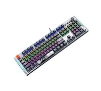 SHRGOMPIT Mechanical Gaming Keyboard Full Size 104 Keys Metal Plate Wired LED Rainbow Gaming Backlit Multimedia Keys Computer