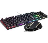 SHRGOMPIT Mechanical Gaming Keyboard Gaming Mouse Combo,RGB LED Backlit Keyboard Mouse Set for Windows & Mac PC Gamers