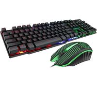SHRGOMPIT Mechanical Keyboard and Mouse Combo RGB Gaming 104 Keys, LED Backlit Keyboard, Wired USB Keyboards for PC Gamer Computer Desktop