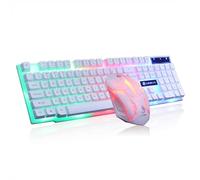 SHRGOMPIT Mouse Combo RGB Gaming 104 Keys Blue Switches Wired USB Keyboards,Programmable Gaming Mouse for Computer Desktop