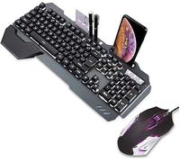SHRGOMPIT Mouse Set, Mechanical Gaming, RGB LED Backlit - 104 Keys, Wired USB Keyboards for PC Gamer Computer Desktop