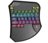 SHRGOMPIT Portable Mini Mechanical Gaming Keyboard, Small One-Hand Control, With Feel Wide Hand Rest for Computer Game Playing black