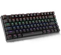 SHRGOMPIT RGB LED Backlit Keyboard, 81 Key USB Wired RGB Backlit Blue Switch Mechanical Gaming PC Game Keyboard(Black)