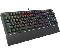 SHRGOMPIT RGB Mechanical Keyboard with Volume Control Knob and Removable Wrist Rest - Wired Gaming Keyboard for PC Gamer Computer Desktop