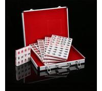 SHRGOMPIT Singapore Mahjong Set, Pink Crystal Mahjong for 3~4 People, Suitable for Family Gathering, Including Aluminum Storage Box