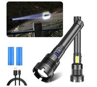 SHRGOMPIT USB Power Output Side Work Light Zoomable Handheld Flashlights,7 Lighting Modes, for Emergencies Or Outdoor