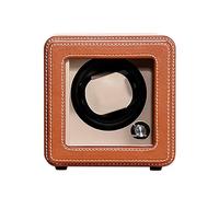 SHRGOMPIT Watch Winders - Brown Leather Storage Box Single Shaker Mechanical Automatic Winding Case 5-Gears Rotating