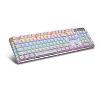 SHRGOMPIT Wired Gaming Keyboard, Mechanical Keypad, USB Interface, 13 Colors Cool Backlight Effect, for Home Office PC Game(White)