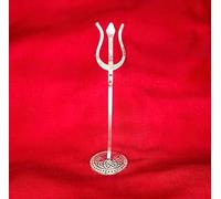 SHRI ANAND Pure Silver Trishul for Lord Shiva, Maa Durga, Pooja Ghar (Size : L- 2.5cm * W-2.5cm * H-8.5cm | Weight : 5 to 6gm Approxe)