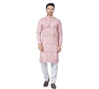 Shri Balaji Silk & Cotton Saree Emporium Men’s Party & Festival Wear Rayon Lucknowi Style Kurta Pajama 9288, 3, Large