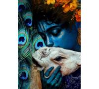 Shri Krishna Dairy Journal: Devotional Notebook with Lord Krishna, Cow, Peacock Feathers, Bhakti Art Diary for Prayer, Gratitude, Meditation & Daily Reflections Notes