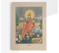 Shri Shri Lakshmi | Hindu Goddess Lithograph, Vintage Hindu God Print, Fine Wall Art Poster, Artwork, Hindi Home Decor Gifts Picture
