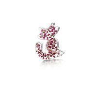 Shrieking Violet 925 Sterling Silver Cat Real Flower Brooch Pin