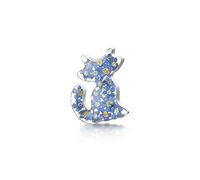 Shrieking Violet 925 Sterling Silver Cat Real Flower Brooch Pin