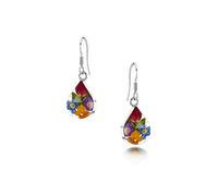 Shrieking Violet 925 Sterling Silver Earrings, Teardrop-Shaped Hook Earrings for Women with Gift Box Ñ Dangling Women's Earrings for Mother's Day Gifts Assorted Flowers (Mixed Flowers)