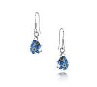 Shrieking Violet 925 Sterling Silver Earrings, Teardrop-Shaped Hook Earrings for Women with Gift Box Ñ Women's Dangling Earring, Unique Handmade Earrings with Flowers Great Gift for Mom