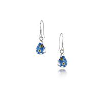 Shrieking Violet Sterling Silver Forget Me Not Teardrop Drop Earrings - Option1 Value Silver