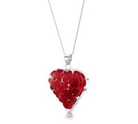 Shrieking Violet Sterling Silver Poppy Large Heart Necklace - Silver