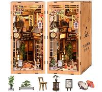 Shrike Book Nook Kit - DIY Miniature House, 3D Puzzle Bookend with LED Lighting, Bookshelf & Home Decoration, Craft Fans, Family and Friends (Japanese Machiya Street)