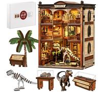 Shrike Book Nook Kit - DIY Miniature House, 3D Puzzle Bookend with LED Lighting, Bookshelf & Home Decoration, Craft Fans, Family and Friends (Dinosaur Fossil Museum)