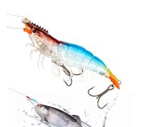 Shrimp Bait, 9 cm Artificial Baits for Saltwater Lifelike | Soft Reflective Glow in the Dark Baits for Beach Pier Fish Cat, Salmon Sea