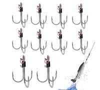 Shrimp Bait - Pack of 10 Saltwater Fishing Hooks, Fly Fishing Equipment for Night Fishing, River, Shallow Water, Lake Trout, Saltwater, Trolling, Coastal Fishing, Perch