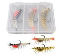 Shrimp Bait Set | Colourful Soft Vibrating Realistic Artificial Bait Shrimp - for Bass, Trout, Flounder, Crappie, Snook, Zander, Salmon