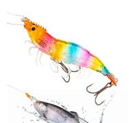 Shrimp Baits | Artificial Shrimp Baits Lifelike 9 cm | Soft Reflective Glow in the Dark for Beach Pier Fish Cat, Salmon Sea
