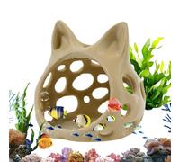 Shrimp Cave Cat Head Shape Hollow Out Strong Suction Cup | Shrimp Tank Decor for Hiding Resting Decorating, Bedroom Office Hotel Lobby Restaurant Pet Store Cafe