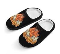 Shrimp Coin Crypto Shrimp Cotton Slippers for Girls Boys Warm House Slippers Home Shoes 32-33