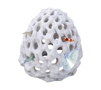 Shrimp Dome Hide, Plastic Betta Fish Hideout with Suction Cup, Coral Stone Aquarium Decor for Small Fishes Shrimps Hiding Resting Playing