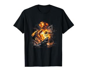 Shrimp Dunk on Shark Basketball Explosive Ocean fire Attack T-Shirt