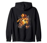 Shrimp dunk on Shark basketball explosive ocean fire attack Zip Hoodie