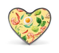 Shrimp Egg Tomatoes Heart Shaped Enamel Brooch Pin Button Badges Decoration Hat Clothing Bag Accessories Gift Crafts
