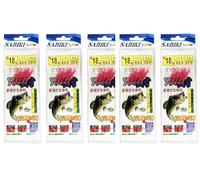 Shrimp Feathers 5 Hook Size 2/0 Sea Mackerel Fishing Rigs Living Prawn Sabiki Bass Cod Sea Jigs Pier Boat Lure Herring Pollock Boat Whiting Pre Tied