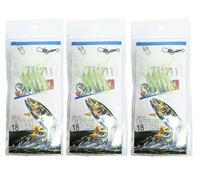 Shrimp Feathers 5 Hook Size 2/0 Sea Mackerel Fishing Rigs Living Prawn Sabiki Bass Cod Sea Jigs Pier Boat Lure Herring Pollock Boat Whiting Pre Tied