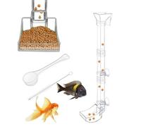 Shrimp Feeding Tube, Aquarium Fish Feeder, Authentic Clear Feeding Tray, Tank Shrimp Dish Set for Fish Snails Aquatic Pets Aquarium Accessories Tool Sturdy Easy Clean Use