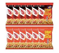 Shrimp Flavoured Crackers 75g Assorted 2 Flavours (Pack of 12) - Crunchy Korean Seafood Snack Crackers, Light & Savoury Asian-Style Crisps