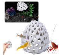 Shrimp Hide Cave For Aquarium,Shrimp Dome Hide,Fish Tank Accessories,Aquarium Cave,Fish Tank Cave,Multi-Functional Use,Equipped With A Suction Cup,For Small Fi-Sh Shri-Mp Hiding Resting(White)