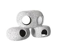 Shrimp Hides for Aquarium, Stable Shrimp House, Realistic Aquarium Decoration, Betta Resting Breeding Hideouts, Landscaping Fish Tank, 6.5x3.94x2.95 Inches, Gray Color, 1 Piece