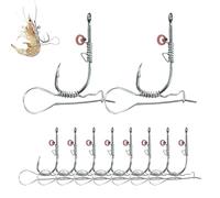 Shrimp Hook Live 10 Pieces Fishing Tools 2-in-1 | Live Bait Hook for Fishermen Men Fathers Husbands Saltwater Sea Lake River Stream Reservoir