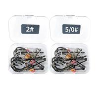 Shrimp Hooks - 10 Pack Erosion Resistant Metal Strong Tackle | Shrimp Hook Set | For Carp Bass Surf Drop Jerk Salt Lake River Pond Boat Shore | Improved Flat Head Active Hooks 2# 5/0# W