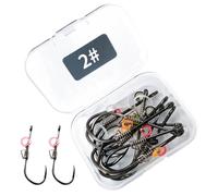 Shrimp Hooks - 10 Piece Fishing Hook Set | Resistant Metal | Strong Tackle Hooks, Shrimp Hook Set for Bass Surf Drop Jerk Salt Lake River Pond Boat Shore Ice Night
