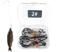 Shrimp Hooks, 10 Pieces Fishing Performance Tackle Set, Crayfish Hooks Set for Carp Sea Bass Surfing Jerk Night Salt Lake River Pond Boat Shore Ice