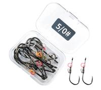 Shrimp Hooks - 10 Pieces Metal Strong Erosion Resistant Gear, Upgraded Flat-Head Live Barbed Fishhook, Sea Boat Float Tackle | Carp Bass Surf Drop Jerk Salt Lake River Pond Shore Two Five Zero Size