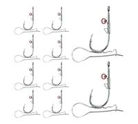 Shrimp Hooks for Saltwater Fishing 10pcs 2-in-1 Hardware | barb fishing hooks for fishermen men fathers husbands saltwater sea lake river stream