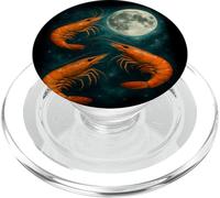 Shrimp Howling at the Moon - Funny Prawn women man kids PopSockets PopGrip for MagSafe