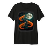 Shrimp Howling at The Moon - Funny Prawn Women Man Kids Premium T-Shirt
